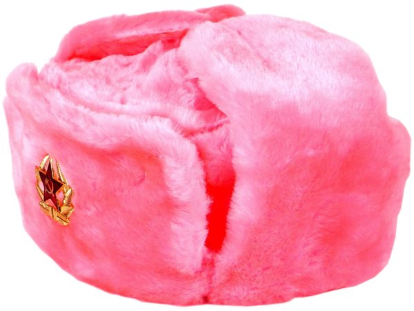 Шапка-ушанка розовая